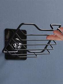 不锈钢皂架壁挂式免打孔卫生间皂盒可沥水皂架。 - 黑色 - 查看 8