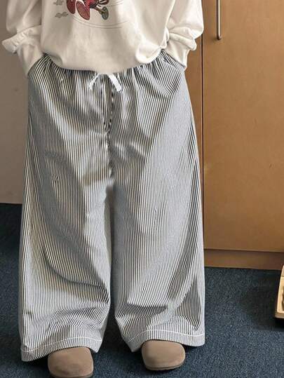 Genkimix Kids 1件装男童休闲条纹阔腿裤