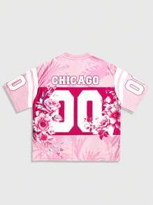 ROMWE MEN Prep 男士度假休闲撞色花卉印花 Polo 衫