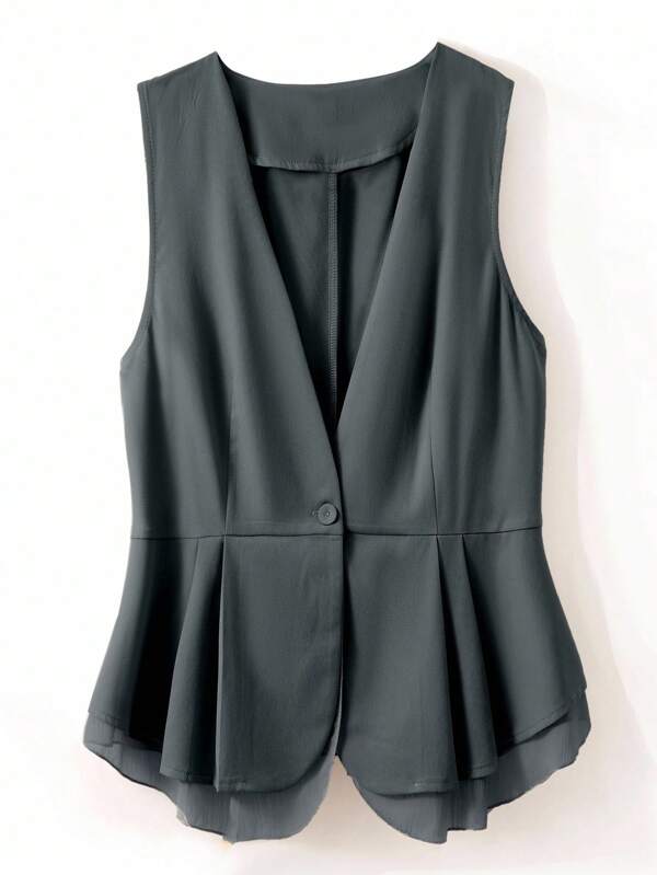 SHEIN PETITE CURVE Neue lässige ärmellose Weste Strickjacke, vielseitiges Slim Fit Damen Große Größen Top