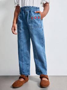Maija Kids Maija Kids Quần Jeans Denim Túi Thêu Eo Cho Bé Gái - Nhiều màu - Xem 1