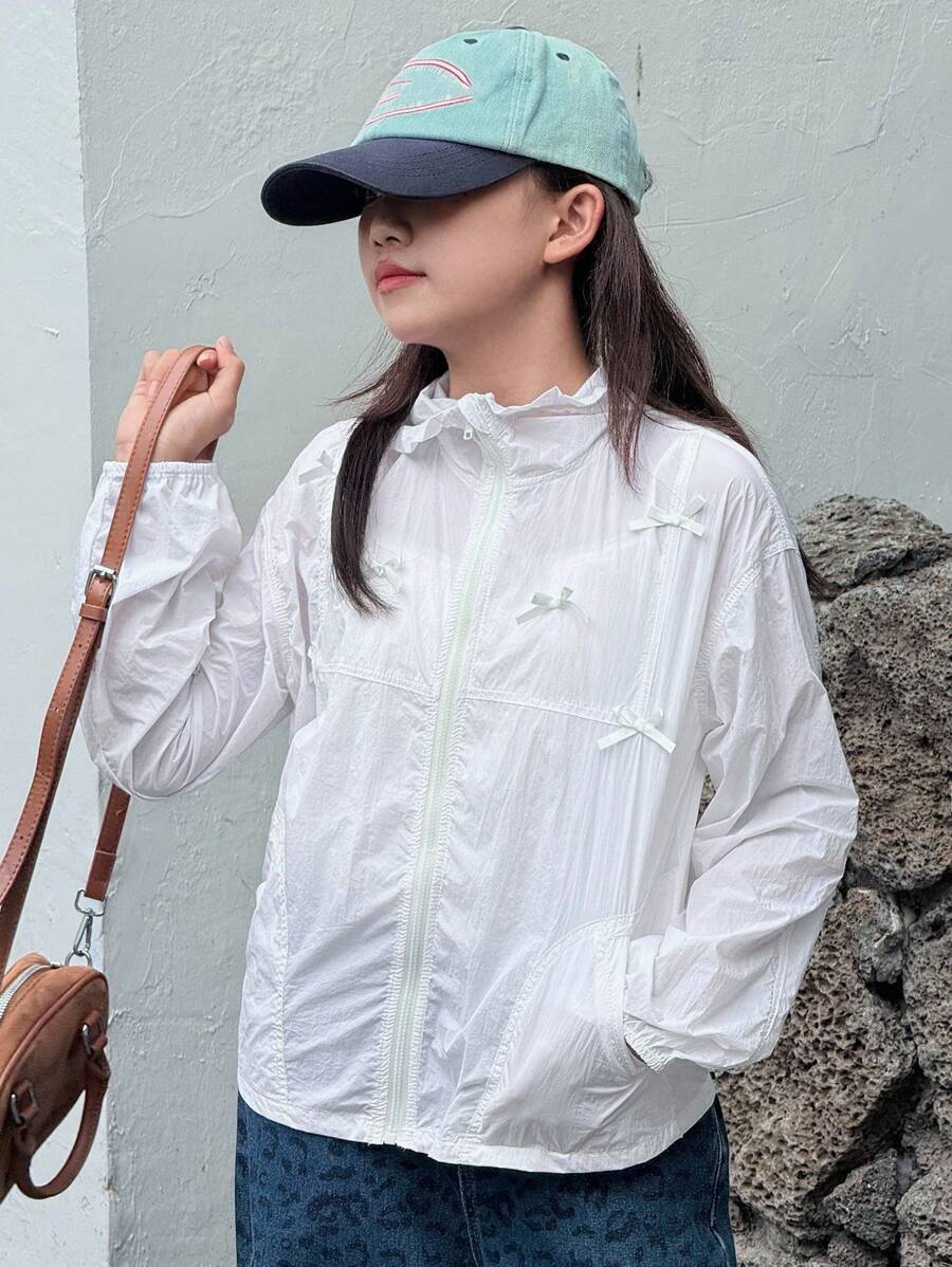 Dazy Kids 青少年女孩秋季夹克 - 白色 - 查看 1