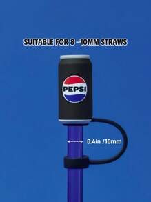 PEPSI X SHEIN Dust-Proof Reusable Straw Cap, Suitable For Straws With A Diameter Of 8-10 Mm