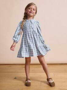 Maija Kids Maija Kids 女童格子领长袖连衣裙，秋季 - 彩色 - 查看 3