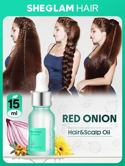 Huile pour cheveux et cuir chevelu à l'oignon rouge - 15 ml, huile de renforcement des cheveux, huile essentielle de soin capillaire, sérum hydratant à l'oignon rouge, renforce les racines, réduit les pointes fourchues, mèches douces à gogo, légère et à absorption rapide, enrichie en huile d'oignon rouge, huile d'olive et graines de tournesol adaptées aux cheveux secs et fourchus. Graduation Anniversaire Vacances Summer Hiver Automne Femmes Se maquiller Faire la fête Plage Voyage Camping En plein air École Campus Festivals Décor Cadeau Présent Rose Fille Meilleur Couleur Charme Ambiance rose Noël Nouvelle année Jour de Thanksgiving Saint Valentin