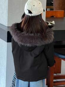 Dazy Kids 女童棉衣，小女孩秋装 - 黑色 - 查看 7