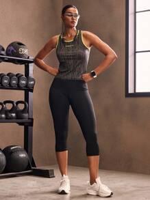 Powerista Wideband Waist Capris Sports Leggings With Phone Pocket Yoga Women Pants