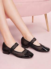 CUCCOO DOLLMOD Fashionable & Elegant Versatile Black Mesh Patchwork High Heel Pumps For Women For Christmas - Black - View 2