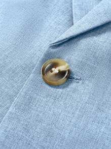 Manfinity Mode 男士休闲商务两件套西装，纯色西装套装夹克和裤子，简约时尚休闲日常穿着婚礼西装舞会西装男士，适合情人节周年纪念日等场合，是送给男朋友或丈夫的绝佳礼物。 - 淺藍色 - 查看 6