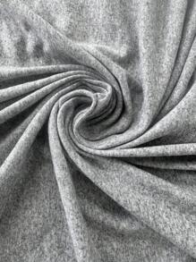 SHEIN 女士休闲圆领短袖修身花卉印花T恤，热销 - 灰色 - 查看 3