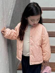 DAZY Young Girl Girls' Baseball Collar Padded Coat, Fall - Pink - View 7