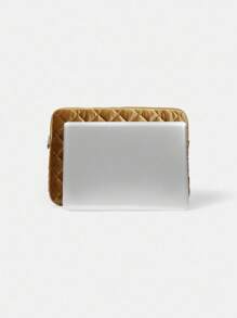 HARRY POTTER X SHEIN 复古时尚棕色天鹅绒钻石刺绣笔记本电脑包，大容量，适合通勤和办公使用 - 棕色 - 查看 5