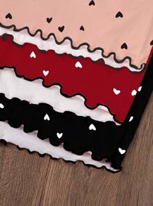 SHEIN Bộ đồ ngủ 3 món in hình trái tim gồm áo hai dây và quần short - Nhiều màu - Xem 4