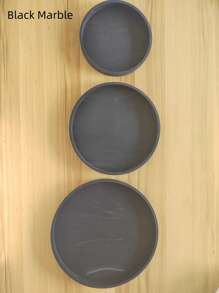 1pc/3pcs Round Marble Pattern Storage Tray, Bathroom Organizer Rack, Easy To Clean, Candle/Fragrance Holder, Silicone Vanity Tray, Jewelry Dish, Ideal For Liquid Soap, Shampoo, Spice Jars, Vase Mat In Home, Bathroom, Kitchen, Living Room, Coffee Table, Dining Room Plates Plate Kitchen Decor Trays Fruit Tray Tray Decor Gifts Birthday Graduation