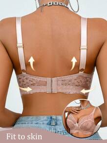 SHEIN 1 件女士优雅蕾丝钢圈文胸