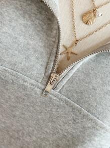 Lalippa Sudadera holgada con cremallera y abertura lateral para mujer, ideal para graduación, maestros, regreso a la escuela, otoño