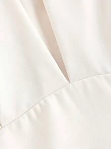 SHEIN MOD Women's Off-White Lantern Sleeve Mid-Length Dress With Belt,Elegant Autumn Tea Party Fall Dress,Halloween Clothes,Office Outfits,Western Wear,Winter - Apricot - View 4