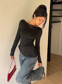 Siren Gaze Women's Lace Patchwork Bow Back Slim Fit Long Sleeve Off Shoulder Black Sexy Top Lace Top See Through Top Long Sleeve Top Women Top,Boho Women Clothing,Black Lace Top,Y2k Clothes Women,Fall Clothes,Back To School Clothes,Going Out Tops Winter