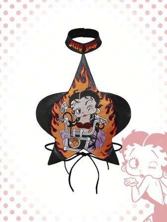 Betty Boop | ROMWE Top halter con bordado de llamas y figura para tallas grandes estilo Y2K