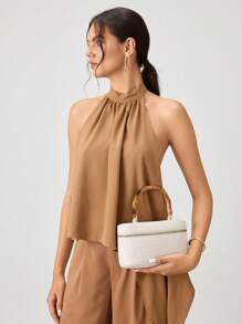 SHECARRY Borsa a spalla minimalista e versatile alla moda, colore bianco