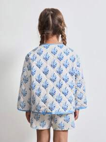 Maija Kids Maija Kids Young Girls Printed Quilted Round Neck Winter Coat Fall - Multicolor - View 6