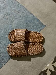 Cirelle 1 双天然亚麻藤麻防滑舒适透气轻便耐用拖鞋，适合女士和情侣，夏季室内家居休闲时尚 - 彩色 - 查看 4