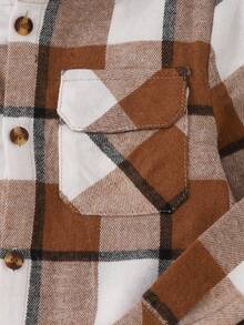 Veste à capuche décontractée pour jeune garçon en patchwork à carreaux