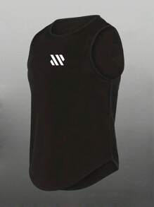 Manfinity Sport Corelite 男士时尚运动背心短裤套装，适合夏季运动健身、跑步等场合，舒适透气速干，宽松版型，是健身训练的理想之选。 - 黑色 - 查看 5