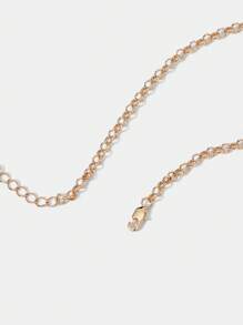 THE POWERPUFF GIRLS X SHEIN Colorblock Flowers & Blossom Pattern Pendant Necklace - Yellow Gold - View 4