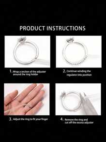 1/2/4pcs Transparent Ring Size Adjuster, Everyday Casual Tool - Clear - View 6