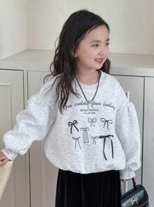 Dazy Kids 女童圆领针织印花卫衣，秋季服装