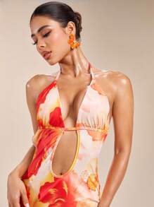 SHEIN SXY 垂坠锆石蝴蝶耳钉，适合日常佩戴 - 橘色 - 查看 5