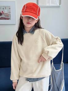 DAZY Tween Mädchen Pullover mit Rundhalsausschnitt und Thermofutter, Herbst - Aprikosenfarben - Übersicht 6