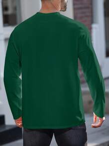 Manfinity Dauomo Men's Letter Printed Short Sleeve T-Shirt - Dark Green - View 2