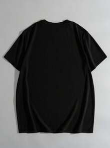 Manfinity Dauomo 个性街头数码印花短款男士圆领短袖T恤 - 彩色 - 查看 2