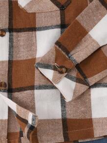 Veste à capuche décontractée pour jeune garçon en patchwork à carreaux