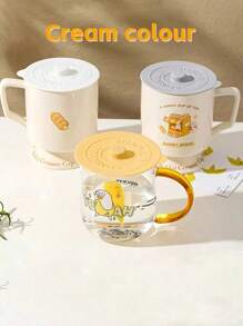 1pc Silicone Cup Lids - Universal Dustproof Cup Covers For Mugs, Tea Cups, Glasses - Nordic Style Grey, Yellow, Black, White And Etc. - For Office & Home Use - Perfect Gift For Family, Colleagues, Friends