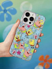 SpongeBob SquarePants | SHEIN Carcasă de telefon mobil durabilă, la modă și distractivă, cu grafică de desene animate - Design de carcasă de protecție, potrivită pentru iPhone
