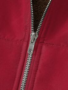 GlowEve Regular-Fit Solid Color Thermal Lined Hooded Jacket, Casual For Autumn/Winter Thermal - Red - View 3