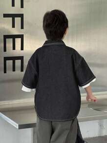 Dazy Kids Plus Size Boys' Loose Casual Denim Jacket