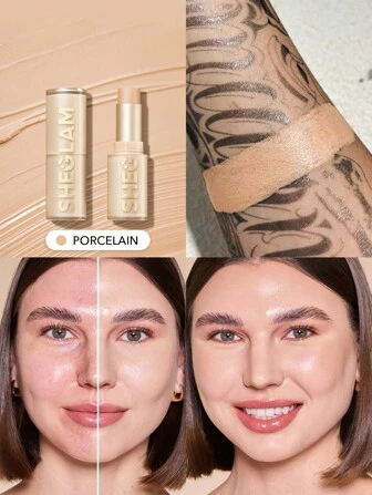 Base De Maquillaje En Barra Skin Magnet High Coverage-Porcelana Larga DuracióN Sin Poros Impecable FáCil De Usar Base De Maquillaje En Barra De Cobertura Total Para Todo Tipo De Piel No Se Desvanece A Prueba De Sudor Ligera Libre De Crueldad Acabado Suave Y Natural Similar A La Piel Base De Maquillaje En Barra Transpirable FóRmula Suave Base De Maquillaje GraduacióN CumpleañOs Vacaciones Verano OtoñO Y2K Elegante Moda Mujeres NiñAs Maquillaje CosméTico Belleza Fiesta Playa Viaje Camping Aire Libre Escuela Campus ExcursióN Festivales DecoracióN Regalo Presente Rosa Chica Cosplay Mejor Color Encanto Vibra