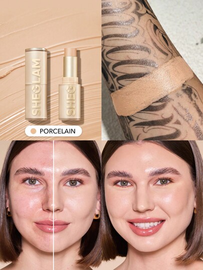 Base De Maquillaje En Barra Skin Magnet High Coverage-Porcelana Larga DuracióN Sin Poros Impecable FáCil De Usar Base De Maquillaje En Barra De Cobertura Total Para Todo Tipo De Piel No Se Desvanece A Prueba De Sudor Ligera Libre De Crueldad Acabado Suave Y Natural Similar A La Piel Base De Maquillaje En Barra Transpirable FóRmula Suave Base De Maquillaje Marca Belleza Maquillaje CosméTico Para Mujeres NiñAs Perfecto Para OtoñO Invierno Ideal Para Y2K Elegante Moda Adecuado Para CumpleañOs Navidad Presente Fiesta Listo Mejor Color