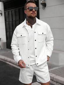 Manfinity Homme Maglietta premium da uomo con texture jacquard, outfit alla moda, il miglior regalo per il fidanzato o il marito