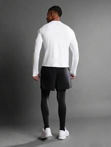 SUMWON Áo thun thể thao dài tay hiệu suất cao cấp, vừa vặn với cơ bắp, có lỗ xỏ ngón tay cái, chạy marathon, bó sát, áo tập thể dục năng động, trang phục thu đông - trắng - Xem 7