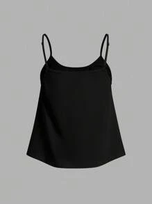 SHEIN EZwear 3 件套黑色豹纹卡其色女式可调节肩带宽松褶皱吊带背心，适合春夏季 - 彩色 - 查看 10