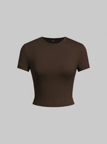 SHEIN EZwear 5件装基本款纯色修身短袖T恤 - 彩色 - 查看 4