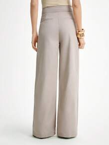 Daynim Women's Solid Color Fold Pleated Casual & Work Wear Denim Pants Wide Leg Jeans Flared Jeans Women Jeans Bell Bottom Jeans High Waisted Jeans