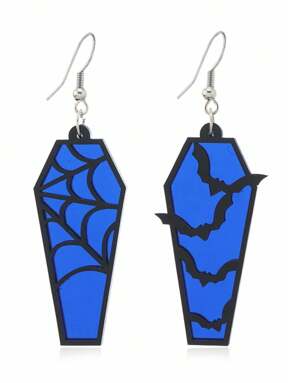 Goth 1 Pair Vintage Gothic Punk Personalized Hollow Spider Web Bat Earrings