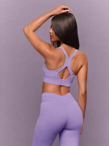 GLOWMODE خزان رياضي ذو رقبة على شكل V وظهر سباق من FeatherFit™-Sculpt، دعم متوسط للتمارين والجيم