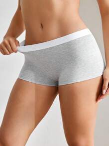 Ocili Women's Comfortable Minimalist Contrast Color Casual Briefs - Light Grey - View 4